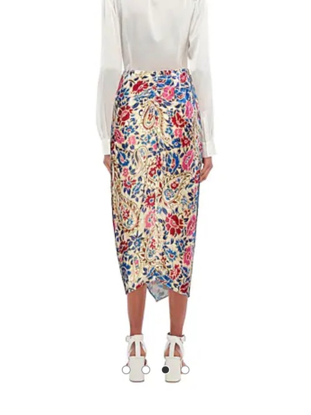 Isabel Marant Breena Floral Paisley Midi Skirt Silk Blend Size 36 FR | 4 US - Picture 4 of 15